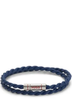 Doppeltes Armband aus geflochtenem Leder