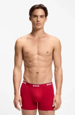 Dreierpack eng anliegende Boxershorts aus Stretch-Baumwolle