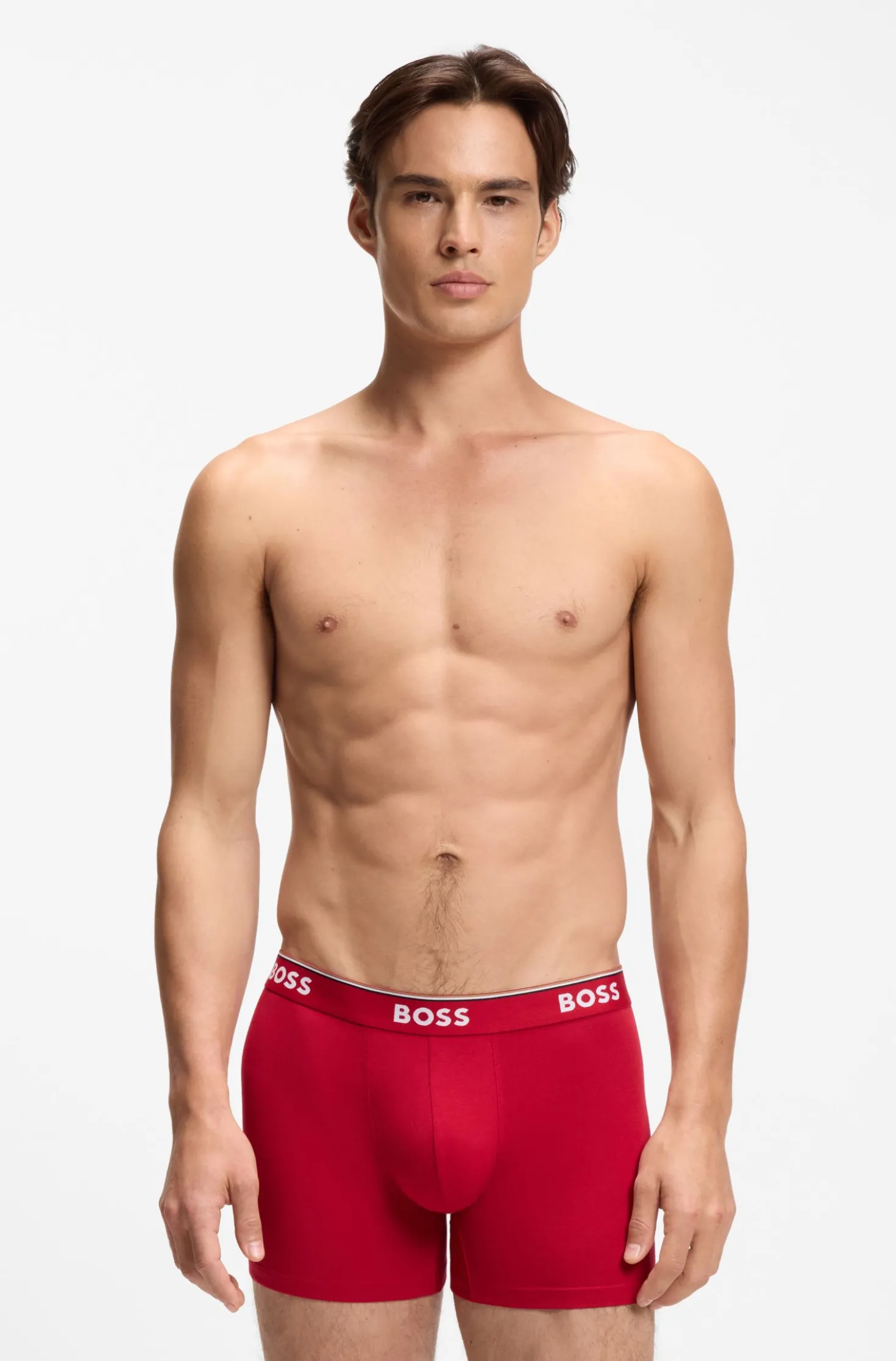 Dreierpack eng anliegende Boxershorts aus Stretch-Baumwolle
