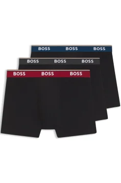 Dreierpack eng anliegende Boxershorts aus Stretch-Baumwolle mit Logo-Bund