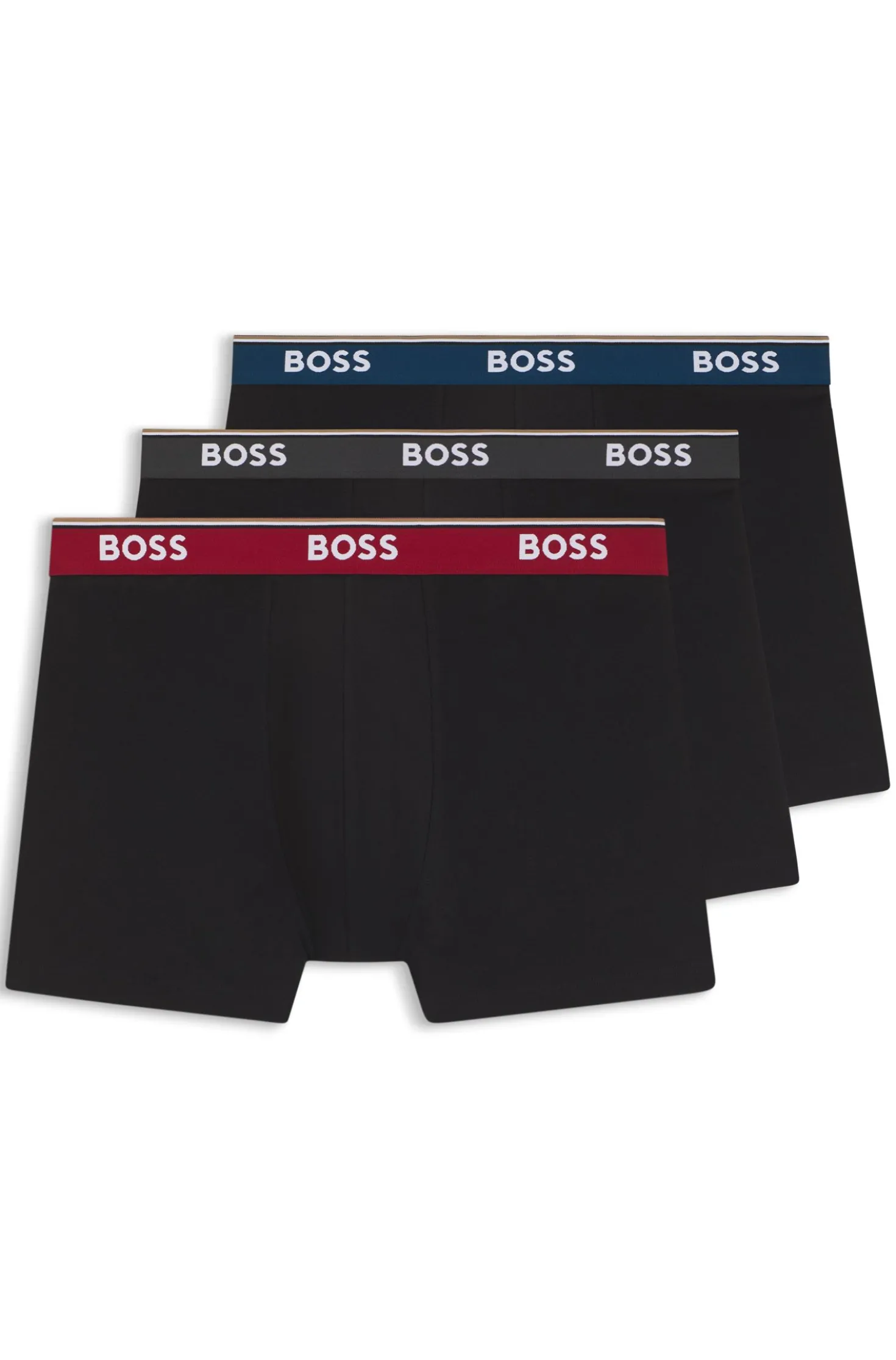 Dreierpack eng anliegende Boxershorts aus Stretch-Baumwolle mit Logo-Bund