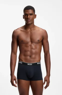 Dreierpack eng anliegende Boxershorts mit kurzem Bein aus Baumwolle mit Logo-Bund