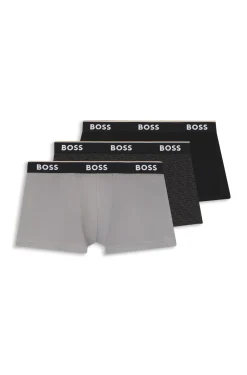 Dreierpack eng anliegende Boxershorts aus Stretch-Baumwolle mit kurzem Bein und Logo-Details