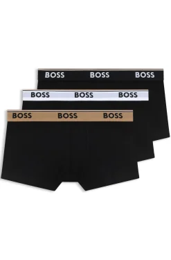 Dreierpack eng anliegende Boxershorts mit kurzem Bein aus Baumwolle mit Logo-Bund