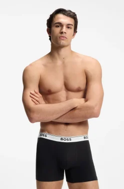 Dreierpack eng anliegende Boxershorts aus Stretch-Baumwolle mit Logo-Bund