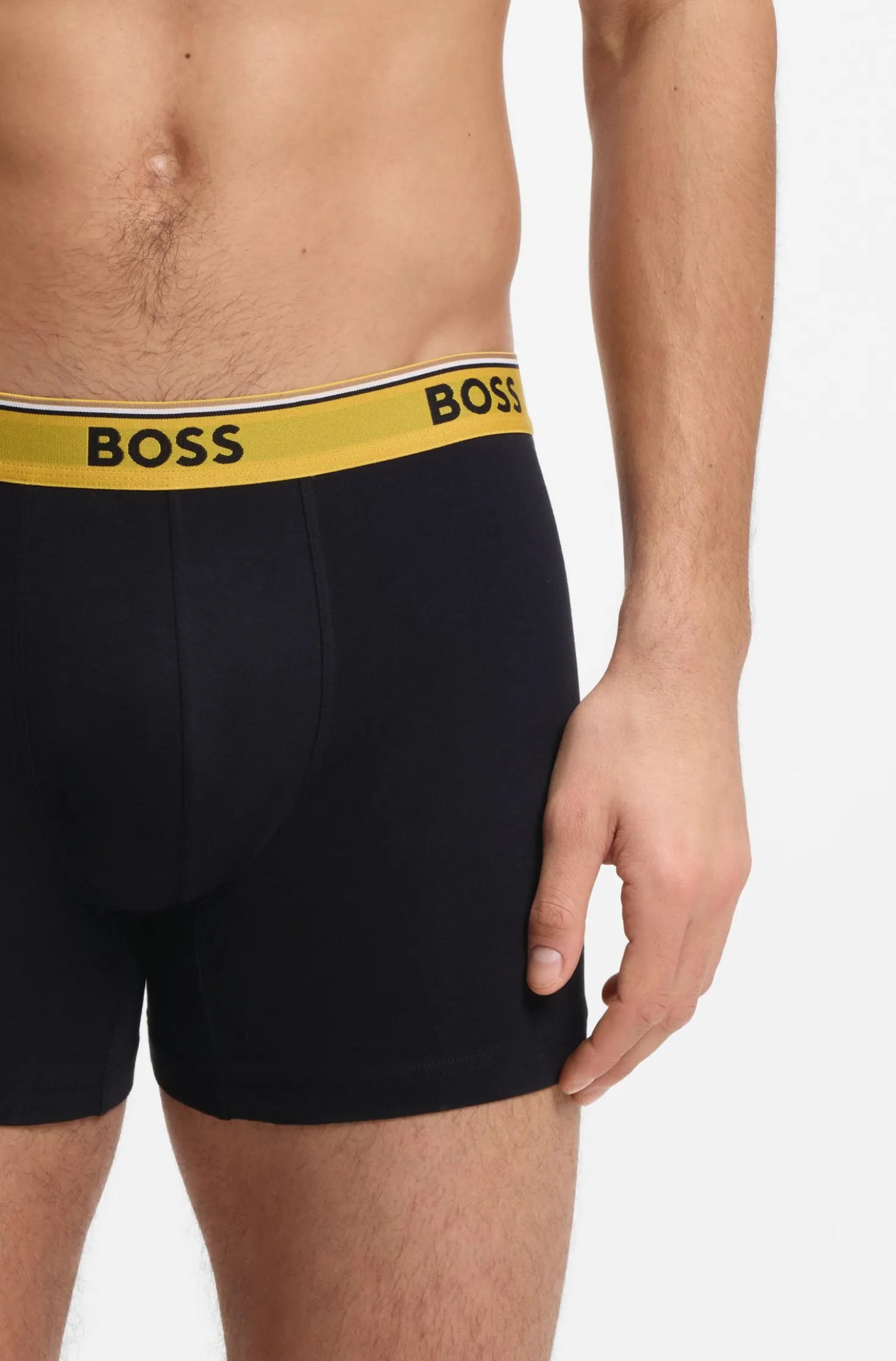 Dreierpack eng anliegende Boxershorts aus Stretch-Baumwolle mit Logo-Bund