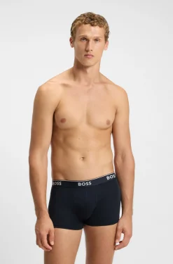 Dreierpack eng anliegende Boxershorts mit kurzem Bein aus Baumwolle mit Logo-Bund