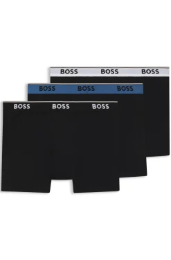 Dreierpack eng anliegende Boxershorts aus Stretch-Baumwolle mit Logo-Bund