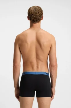 Dreierpack eng anliegende Boxershorts aus Stretch-Baumwolle mit Logo-Bund