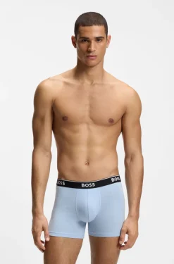 Dreierpack eng anliegende Boxershorts aus Stretch-Baumwolle mit Logo-Bund
