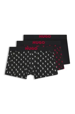 Dreierpack eng anliegende Boxershorts aus Stretch-Baumwolle mit kurzem Bein und Logo-Bund