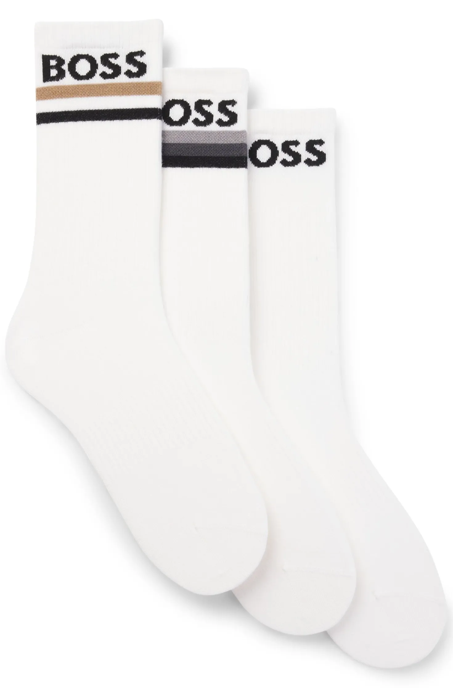 Dreierpack kurze Socken aus Bambus-Mix mit Logos