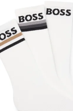 Dreierpack kurze Socken aus Bambus-Mix mit Logos
