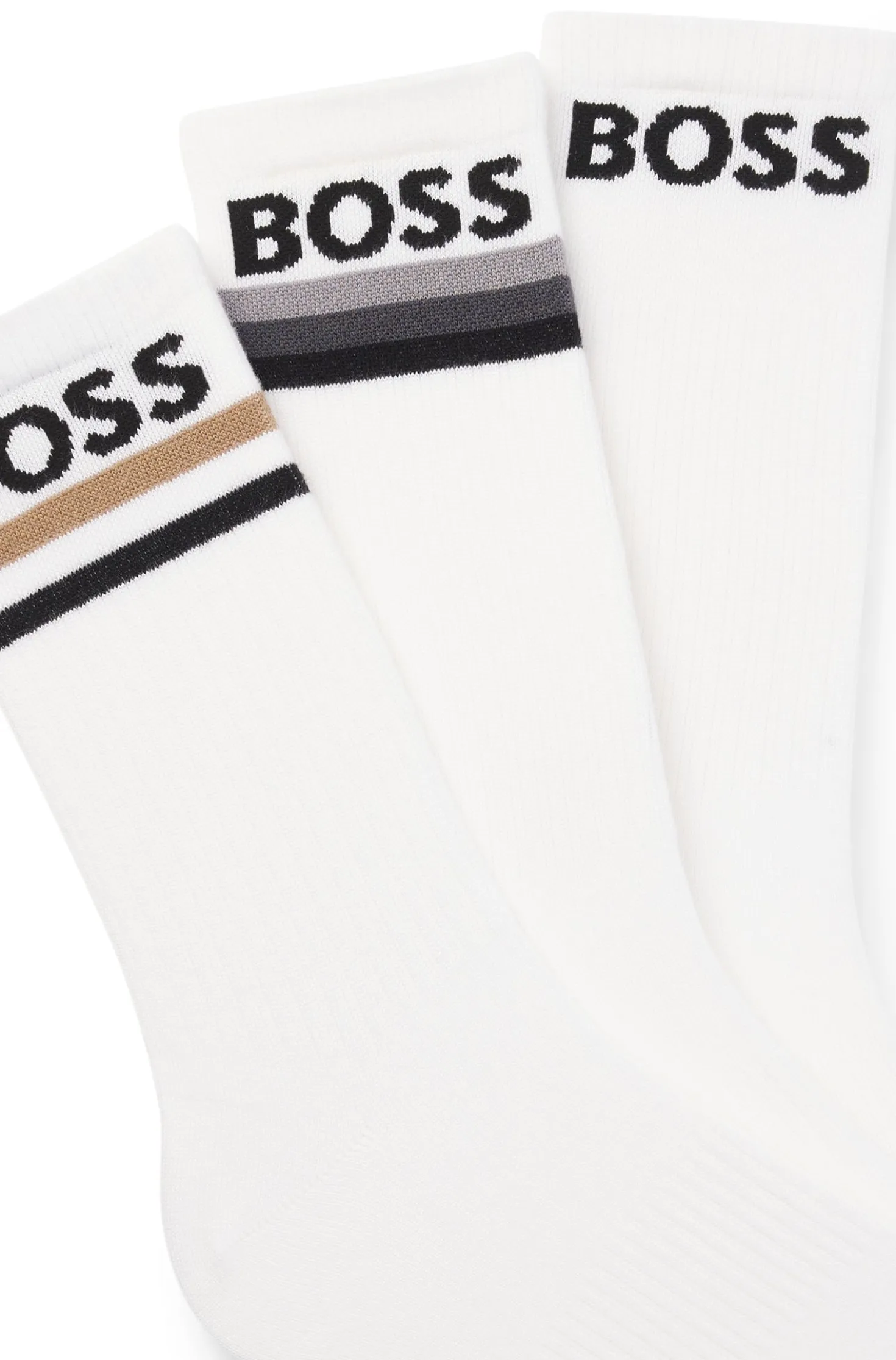 Dreierpack kurze Socken aus Bambus-Mix mit Logos