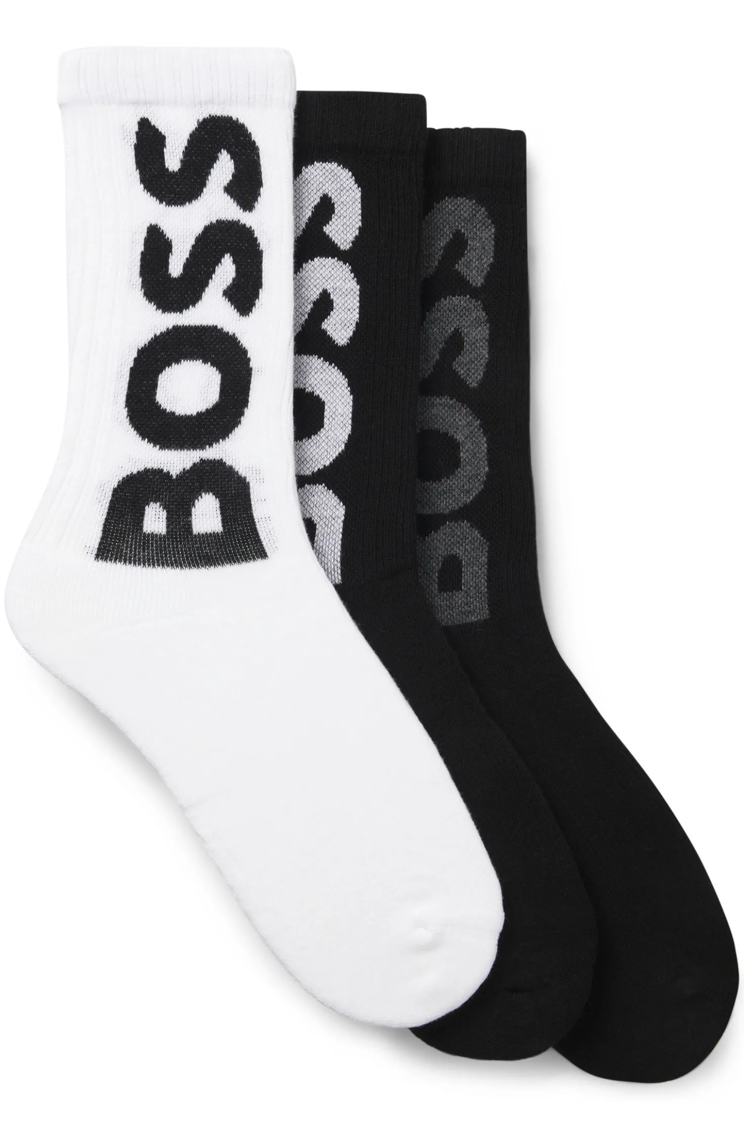 Dreierpack kurze Socken mit großen Logos