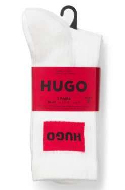 Dreierpack kurze Socken mit rotem Logo-Label