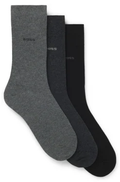 Dreierpack mittelhohe Socken aus Stretch-Gewebe