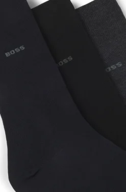 Dreierpack mittelhohe Socken aus Stretch-Gewebe
