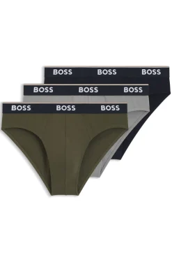 Dreierpack Slips aus Stretch-Baumwolle mit Logo am Bund