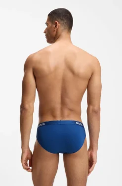 Dreierpack Slips aus Stretch-Baumwolle mit Logo am Bund
