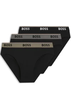Dreierpack Slips aus Stretch-Baumwolle mit Logo am Bund