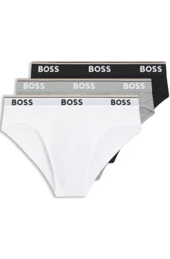 Dreierpack Slips aus Stretch-Baumwolle mit Logo am Bund