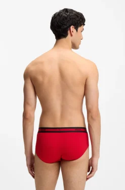 Dreierpack Slips aus Stretch-Baumwolle mit Logos am Bund