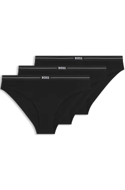Dreierpack Slips aus Stretch-Baumwolle mit Logos am Bund