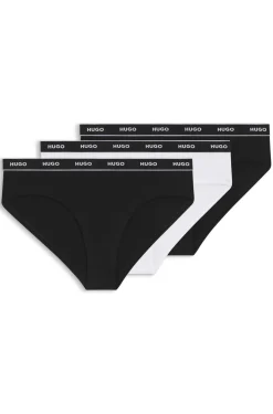 Dreierpack Slips aus Stretch-Baumwolle mit Logo-Bund