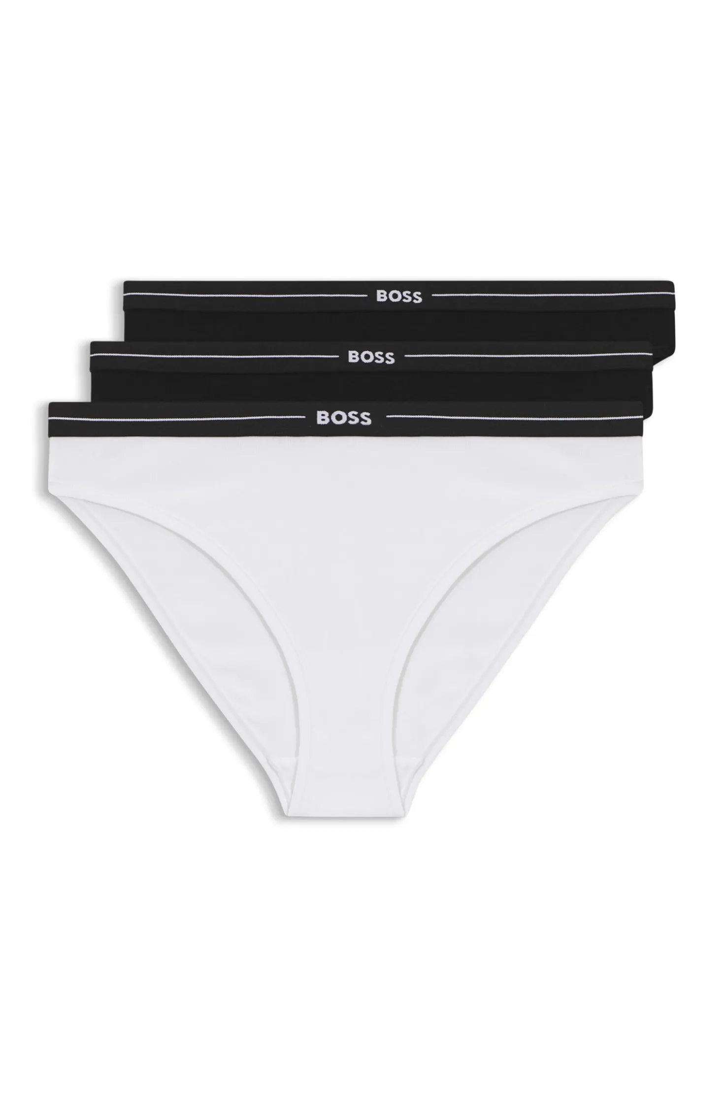 Dreierpack Slips aus Stretch-Baumwolle mit Logos am Bund