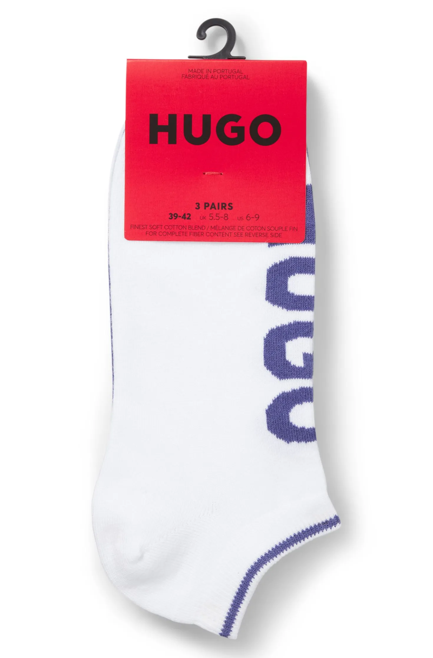 Dreierpack Sneakers-Socken mit Logos