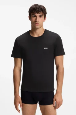 Dreierpack T-Shirts aus Baumwolle mit Logo-Stickerei