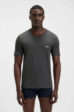 Dreierpack T-Shirts aus Baumwolle mit Logo-Stickerei
