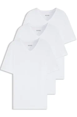 Dreierpack T-Shirts mit V-Ausschnitt aus Baumwolle