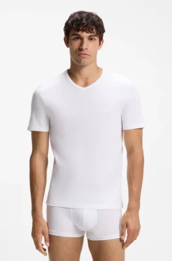 Dreierpack T-Shirts mit V-Ausschnitt aus Baumwolle