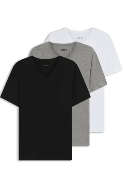 Dreierpack T-Shirts mit V-Ausschnitt aus Baumwolle