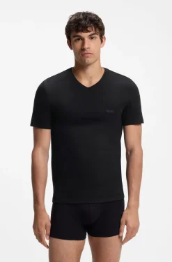 Dreierpack T-Shirts mit V-Ausschnitt aus Baumwolle