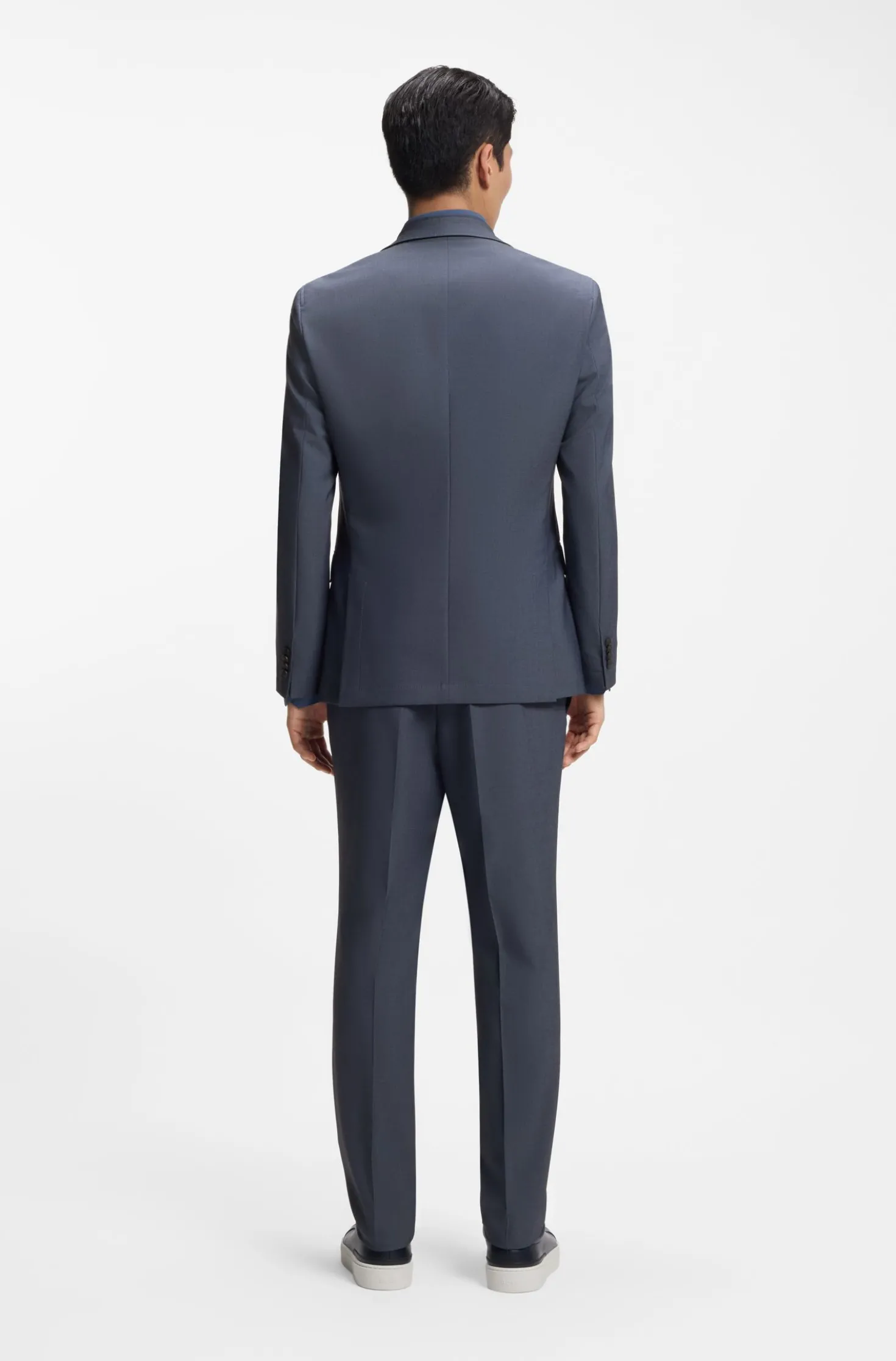 Dreiteiliger Slim-Fit Anzug mit Weste mit Reißverschluss