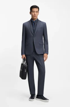 Dreiteiliger Slim-Fit Anzug mit Weste mit Reißverschluss