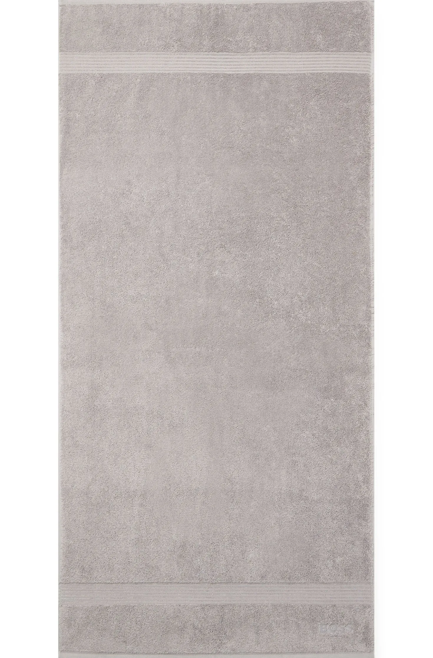 Duschtuch aus Baumwolle in Silber mit Logo-Stickerei