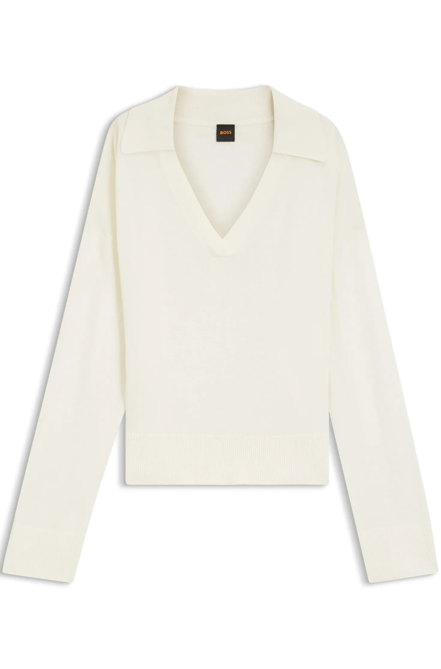 Entspannter Pullover mit offenem Kragen