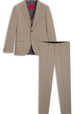 Extra Slim-Fit Dreiteiler aus strukturiertem Stretch-Gewebe