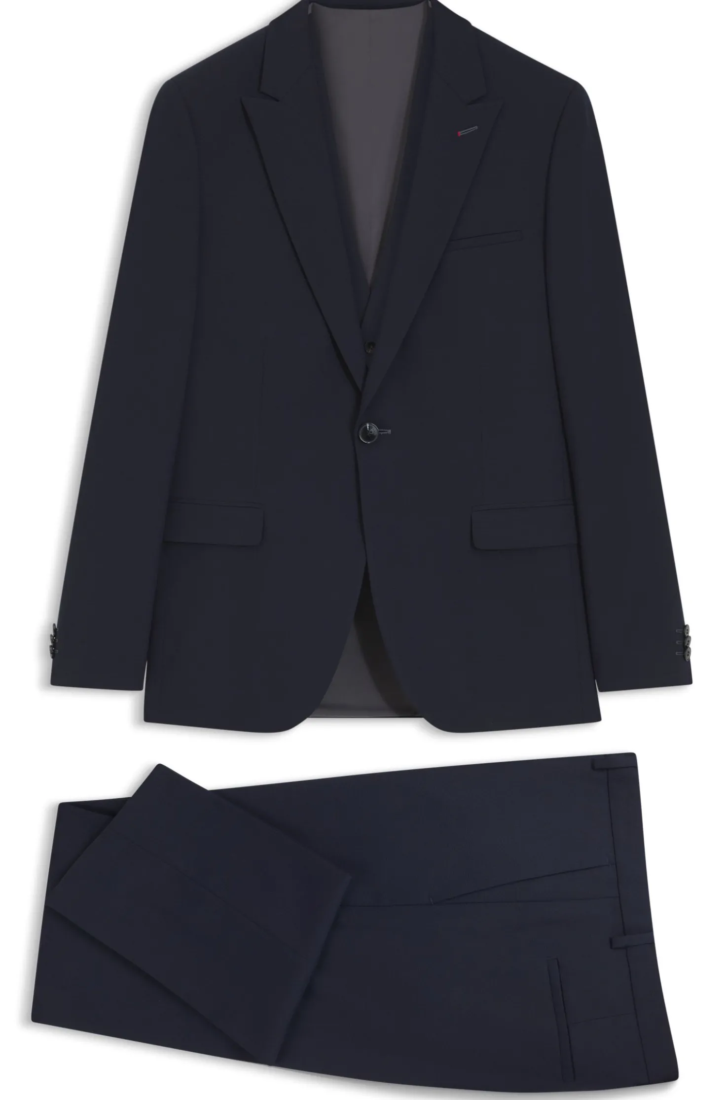Extra Slim-Fit Dreiteiler aus strukturiertem Stretch-Gewebe