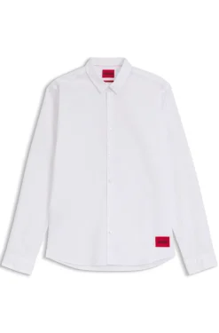 Extra Slim-Fit Hemd aus Stretch-Baumwoll-Canvas