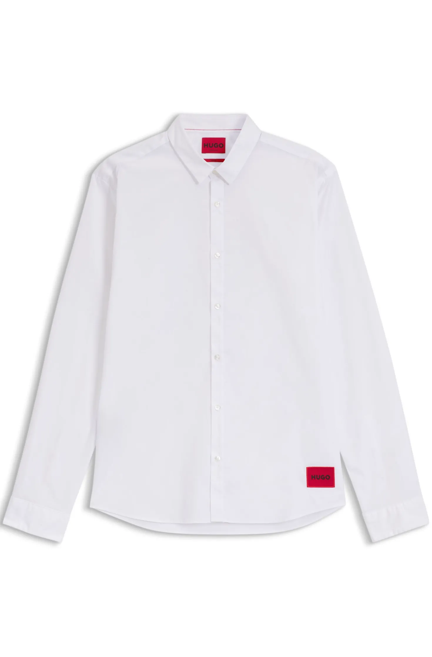 Extra Slim-Fit Hemd aus Stretch-Baumwoll-Canvas