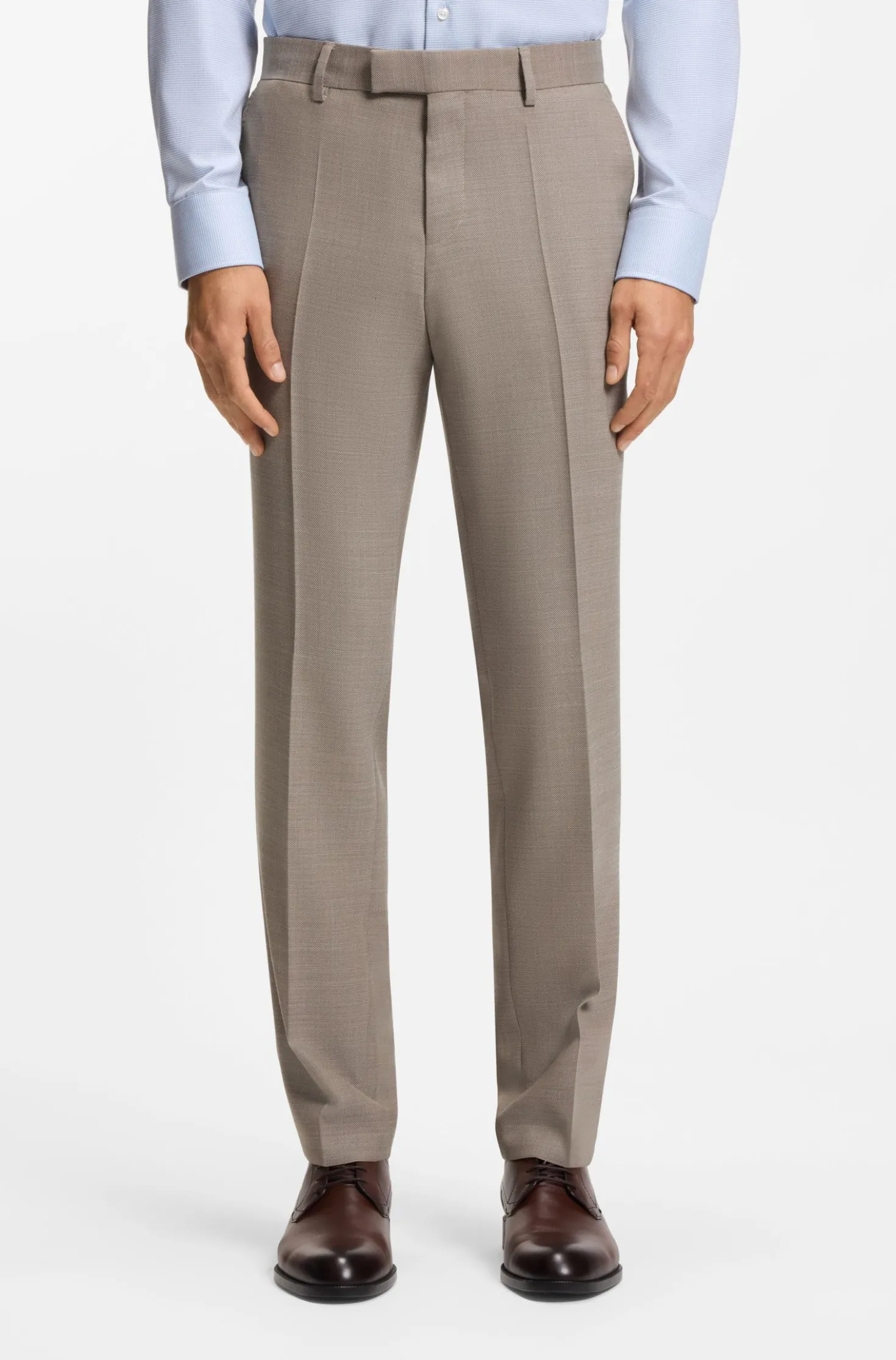 Fein gemusterter Slim-Fit Zweiteiler aus Stretch-Gewebe