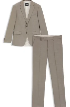 Fein gemusterter Slim-Fit Zweiteiler aus Stretch-Gewebe