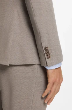 Fein gemusterter Slim-Fit Zweiteiler aus Stretch-Gewebe