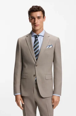 Fein gemusterter Slim-Fit Zweiteiler aus Stretch-Gewebe