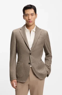 Fein gemustertes Slim-Fit Sakko aus Baumwolle